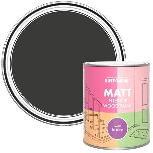 Rust-Oleum Black Interior Wood Paint in Matt Finish - Dark Magic 750ml