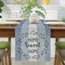 Tischläufer Grau Leinen Modern 33x183 Tischläufer Blau Streifen Bauernhaus Rustikale Retro Table Runner für Esstisch Party Hochzeit Wohnzimmer Picknicks im Freien Küchendekoration