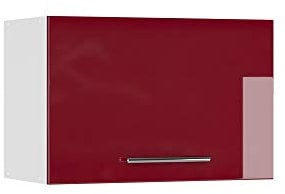 Vicco Badschrank Fame-Line, Badezimmermöbel, Bordeaux Hochglanz/Weiß, 60 x 40 cm Flach