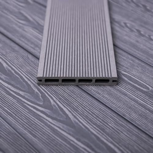 Mega Holz WPC Terrassendielen Komplett-Set Basaltgrau, 2,2m² Dielen