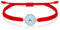 J.Endéar Bracelet Arc-en-ciel Argent 925 pour Fille Ado, Fil Cordon Tressé Bracelet Coloré Émail Charme Réglable 16+8cm, Original Bijoux Fait Main Femme Enfant Cadeau, Rouge