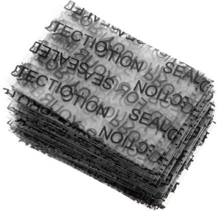 PATIKIL 35x24mm PVC Schwarzer Druck Perforierte Schrumpfbänder, 250 Stück Schrumpffolie für Flaschen, Gläser, Dosen und Dosen passend für Durchmesser 0,59 bis 0,83, Klar