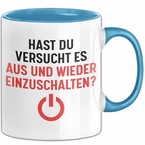 It-Techniker Tasse Geschenk Aus Einschalten Ttler Nerd Lustig (Blau)