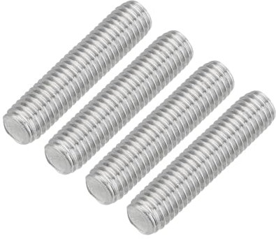 QUARKZMAN 4 Stück Gewindestangen, M8 x 35mm, 304 Edelstahl, Gewindestab mit metrischem Vollgewinde, M8-1.25 Gewindestift für Möbel- und Maschinenmontage