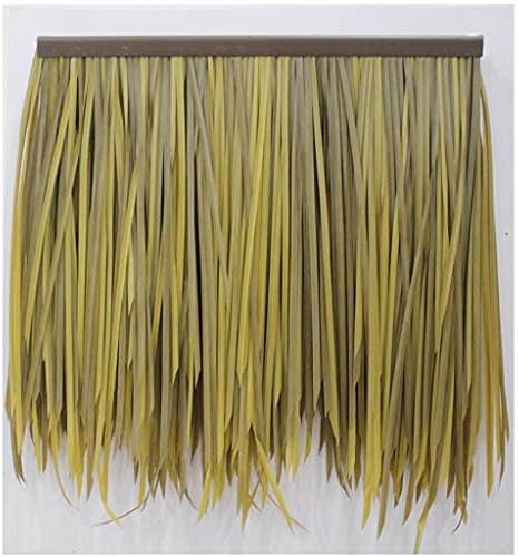 Simulation Thatch Tile Palm Thatch Roll Pe Künstliche Stroh Sonnenschutz Isolierung Dach Gras Scenic Pavilion Feuerfest Stroh Stroh Haus Dach Holzhaus Dekoration 0.5x0.5m(Color:Yellow d,Size:1pcs)