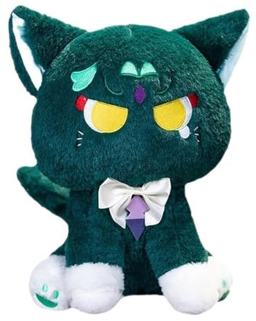 Genshin Xiao Katzen Plüschtier, Katze Kuscheltiere Impact Plushies Kissen Anime Katze Puppe for Gamer Geschenk(22CM/8.6IN)