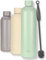 Milu Thermosflasche 1L Isolierte Edelstahl Thermo Trinkflasche Thermoskanne Auslaufsichere Isolierflasche doppelwandig - Kohlensäure geeignet – inkl. Reinigungsbürste (Lily green, 1000ml)