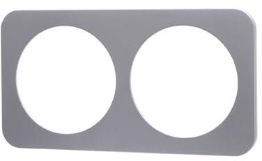 Placa de pared de plástico de 2 vías, plateada, ideal para conexiones eléctricas y montaje en superficies interiores.