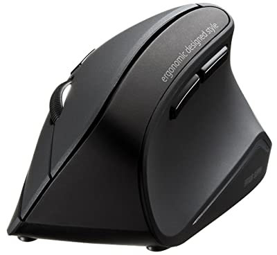 SANWA Bluetooth Ergonomic Mouse, Silent Click, 55° Vertical Ergo Mouse Wireless, 800/1200/1600 DPI, 3 Programmable Buttons, Optical Computer Mice, Compatible with Mac, Windows, PC, Laptop, Chrome