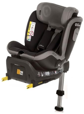 Jané iXpert, Silla de Coche iSize con Isofix, de 40 a 105 cm, de 0 a 4 años, Ambos Sentidos de la Marcha, Rotación 360º, Reductor Recién Nacido, Tapiceria Desenfundable, Gris