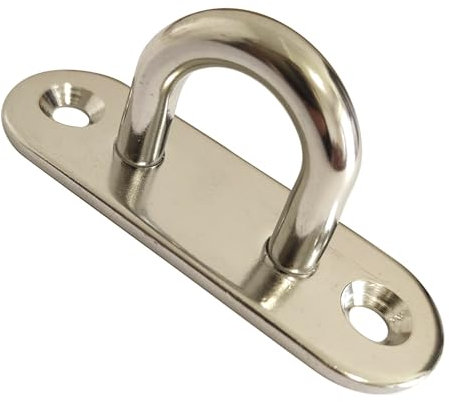 KShun 2 juegos de placas de ojo de 100 x 9 mm estrechas de acero inoxidable 304, anclaje de expansión y mosquetón, incluye gancho de techo, planta colgante, luz exterior y valla