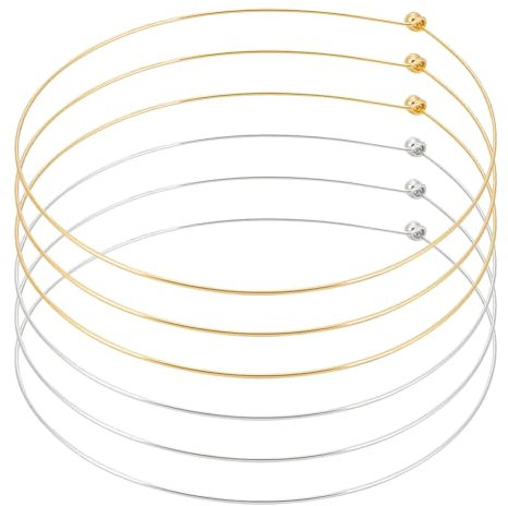 UNICRAFTALE 6pcs 2 couleurs Collier Ras du Cou Métal Doré pour Femme 14cm Collier Ras du Cou Ouvert Collier Ras du Cou Uni en Métal pour la Fabrication de Bijoux à Faire Soi Même