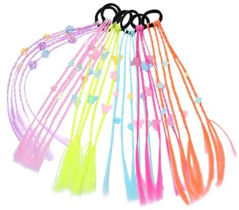 BESPORTBLE 6stücke Bunte Haarsträhnen Für Junge Mädchen Mädchen Geflochtene Haarverlängerung Mit Haargummi Lange Haarverlängerung Für Pferdeschwanz Haarschmuck Für Zöpfe