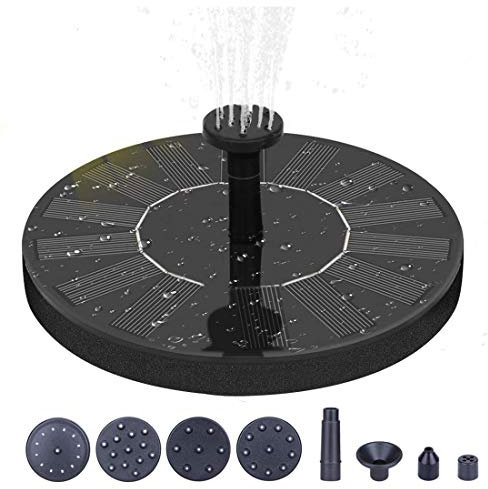 beseloa Fontaine Solaire Exterieure de Jardin 1.5W, Pompe Solaire d'étang à 6 Buses, Fontaine Solaire pour Jardins, Bains d'oiseaux, Etangs