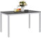 Outsunny Gartentisch Aluminium 120x70 cm Wetterfest Balkontisch mit Holzoptik, rutschfest Buffettisch Campingtisch für 4-6 Personen Terrassentisch Outdoor Esstisch für Garten, Balkon Schwarz