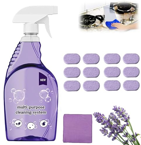 Dr Clean Spray Cleaner for Ovens, 2025 New DrClean Spray for Ovens UK – All-Purpose Cleaning Spray with 6 Concentrated Tablets (1, 1 Bottle+12 Cleaner Tablets)