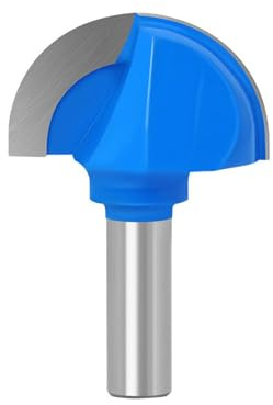 Core Box Router Bit, 2 Flutes Round Nose Tipped Router Bit Universal Woodworking Tool for Trimming Slotting Grooving - 1/5.1 cm Shank 5.1 cm Cutting Dia.