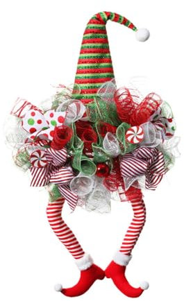 Decoración de Navidad para colgar en la pared, puerta, colgante de elfos de patas largas, adorno de árbol de muñecas, decoración de Año Nuevo, suministros para fiestas