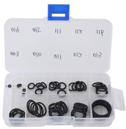 Pilipane Scuba Nitrox O Ring Kit Premium Dauerhafte Kunststoff -Sauerstoffversorgungslösung für Tauch -Tauch -Schnorchel 50 -PCs 10 Größen Speicherbox inbegriffen