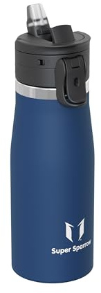Sparrow Trinkflasche Edelstahl - TouchFlow Thermosflasche mit Strohhalm - 500ml,750ml,1L - BPA-Frei Thermoskanne - Auslaufsicher Thermobecher für Sport, Schule, Outdoor