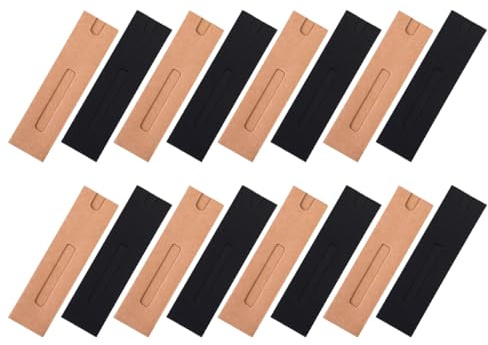 IWOWHERO 30 Stück Kraftpapier Stifteetuis aus Robustem Papier mit Sichtfenster Einzelnes Federmäppchen für Schule Büro und Geschenk Zufälliger Stil