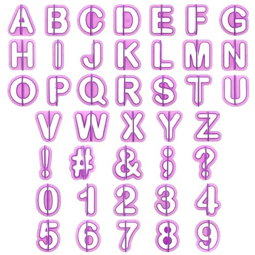 40 Stück Buchstaben Ausstecher Set Mit Buchstaben Und Zahlen & Satzzeichen Fondant Ausstecher Kekse Und Pfannkuchen Ausstechformen Für Diy Back Zubehör Torten Dekorieren