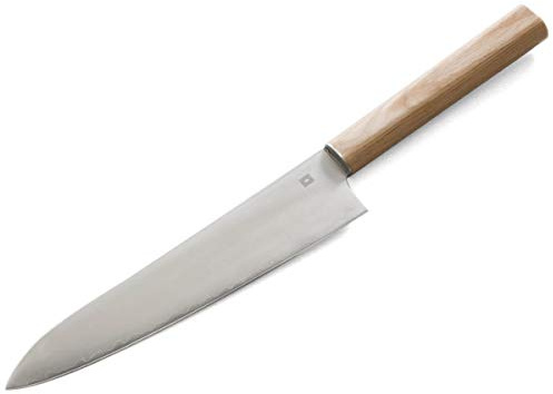 SHIZU HAMONO Santokumesser Yuri, Klingen-Länge 19 cm, 3 Lagen. Kochmesser, handgeschmiedet. Sehr leicht, sehr scharf. Geschenk-Verpackung. Mit Schleifhilfe