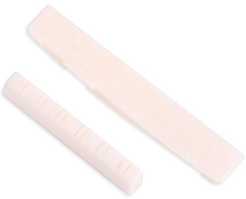 Cattle Bone Cow Split Head Nut Bone Nut and Saddle for Classical Guitar and Acoustic Guitar 12 String