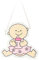 Kleenes Traumhandel - Charmantes Holz-Türschild Baby mit Flasche Rosa fürs Kinderzimmer