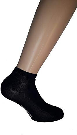 12 paia Fantasmini, in pregiato Filo di Scozia Nero Elasticizzato - Made in Italy