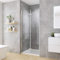 Heilmetz Duschtür Falttür 90x185 cm für Nische Duschtür Duschkabine 180° Falttür Duschabtrennung Nischentür Dusche mit Wandprofil 6mm ESG Glas Duschtür