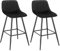 WOLTU Tabourets de Bar Lot de 2, Tabourets Hauts avec Repose-Pieds Assise en Velours Pieds en métal,Noir