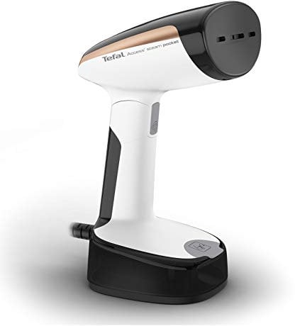 Tefal DT3030 Access Steam Pocket Clothes Steamer, Handheld, Black, White and Rose Gold, 1300 W, 120 m