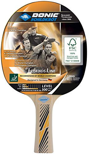 Donic-Schildkröt Tischtennisschläger Legends 300 FSC, 1,0 mm Schwamm, FSC Holz, Jade - ITTF Belag, 705234