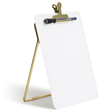 U Brands Whiteboard-Staffelei mit goldfarbenen Beschlägen, trocken abwischbar, 21,6 x 27,9 cm