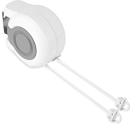 Tendedero Extensible 13 Metros, Cuerda para Tender Ropa Retractil Tendederos Plegables de Pared Exterior Abatible Cuerda para Tenderete, para Balcón Jardín Zona Interior