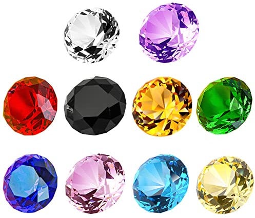 Hiziwimi 10 Stück 40 mm Kristall Diamant Pirat Mehrfarbige Briefbeschwerer Hochzeit Dekorationen Weihnachten Tafelaufsätze Heimdekoration für Kindergeburtstage