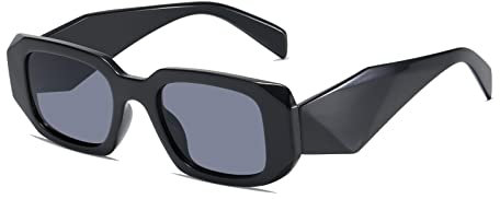 Long Keeper Sonnenbrille Damen Vintage – Unisex Mode Sonnenbrille Retro Sunglasses Woman Vintage Brille mit Quadratisch Unregelmäßig Rahmen