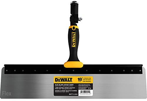 DEWALT 18 Offset Knife, 0.5mm Stainless Steel FLEX Blade | Soft-Grip Handle | DXTT-2-391