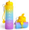 Motivational Collapsible Water Bottle - 0.6 Litre Foldable Collapsible Gym and Sports Silicone Water Bottle - Running Drinks Bottle For Women, Men, Girls, Boys, Cycling, Hiking, Travel, School