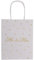 Geschenktüten Geschenktasche aus Kraftpapier Mr & Mrs zur Hochzeit mit Henkel Weiß mit goldenen Punkten 18 x 8 x 23 cm