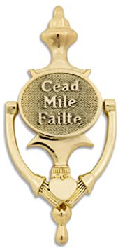 Exclusively Irish Messing-Türklopfer für Haustür, 20,3 cm – Cead Mile Failte