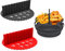 Zayookey 2 Pack Silicone Air Fryer Liners Divider, 6.5inch Reusable Air Fryer Basket Divider Pads, Heat Resistant ir Fryer Pot Separator for Air fryer Baking Tray Oven Accessories (Black+Red)