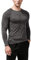 Muscle Alive Herren Fitness Langarmshirts Fest Kompression Grundschicht Bodybuilding Tops Polyester und Spandex 2314 Dunkelgrau L