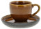 BITZ Espressotasse mit Untertasse Dia 5,5 x 5 cm 7 cl Amber/Schwarz