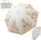 Aikelai Vintage Spitze Falten Regenschirm,Blume Kompakter Falt-Regenschirm,Tragbar UV-Schutz Sonnenschirm für Frauen und Mädchen (8335-beige)