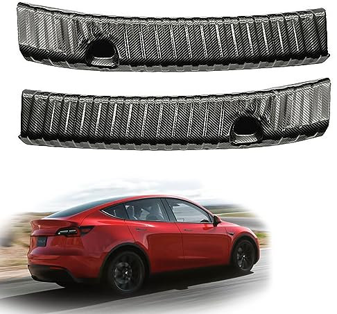Schutzblende Kofferraum für Tesla Model Y, Stoßstangenschutz Links und Rechts Edelstahl Kantenschutz Kofferraum Schondecke Model Y Zubehör Schwarz Kompatibel mit Tesla