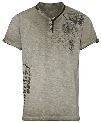 Hangowear Trachten T-Shirt Yossi Oliv | Herren Trachtenshirt Bayern | Baumwolle (as3, Alpha, s, Regular, Regular, Grün)