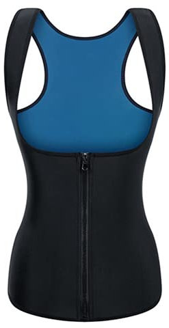 OLIns Women Neoprene Waist Trainer Corset Sauna Sweat Vest Weight Loss Slimming Body Shaper Workout Tank Shapewear Compression Top(Color:Black,Size:M)
