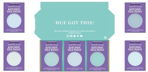 Rust-Oleum Kitchen Wall Tile Paint in Gloss Finish – Soft Blues Tester Box